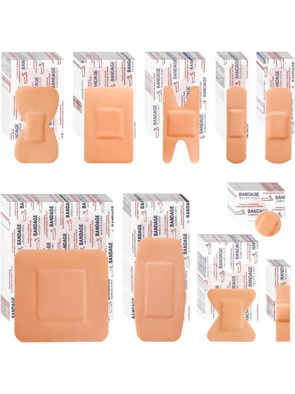 Assorted Bandage Variety Pack - 800 Pcs Waterproof Adhesive First Aid Wound Care